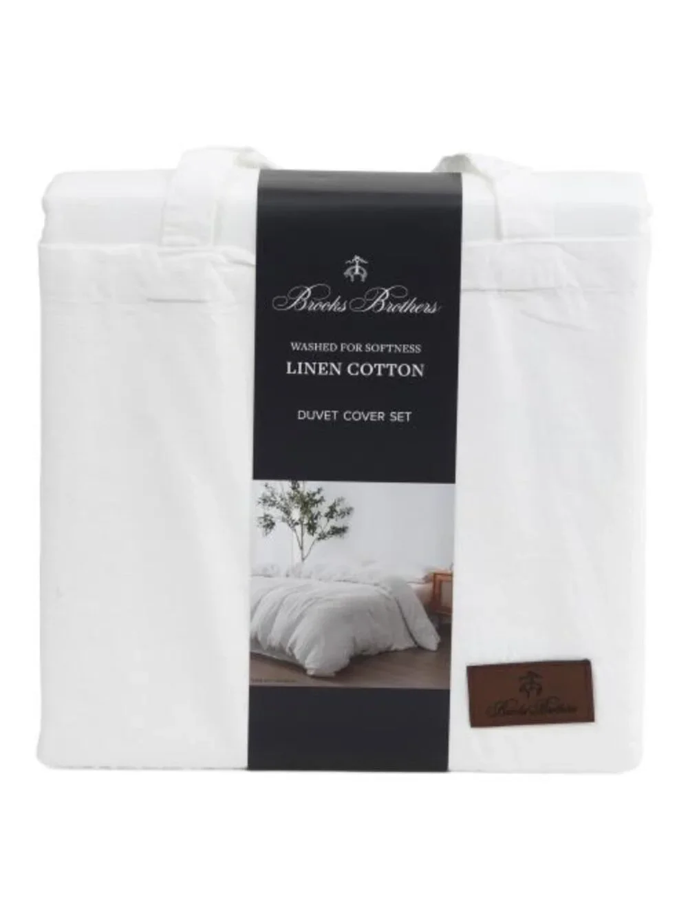 BROOKS BROTHERS Linen Blend Washed Duvet Set